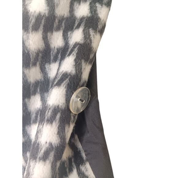 New POL Houndstooth Oversized Soft Fleece Longline Coat SZ S - Picture 10 of 12